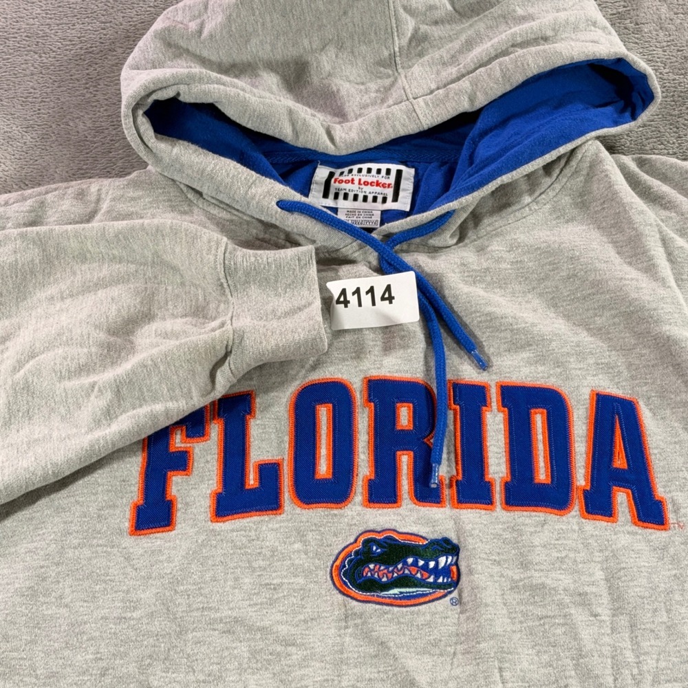 Foot Locker Hoodie Men XXXL Gray Florida Gators Embroidered Pullover Sweatshirt